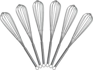 8 inch Mini Wire Whisk 6 Pack - Stainless Steel