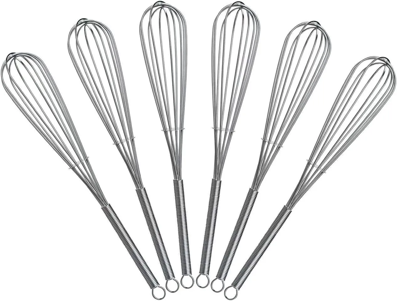 8 inch Mini Wire Whisk 6 Pack - Stainless Steel