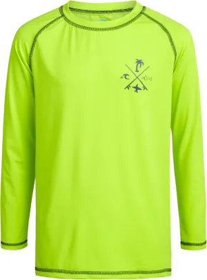 Boys Swim Shirt - Quicky Dry Sun Protection Long Sleeve Rash Guard for Boys Youth Kids Swimwear (Sizes: 5-18)