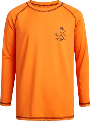 Boys Swim Shirt - Quicky Dry Sun Protection Long Sleeve Rash Guard for Boys Youth Kids Swimwear (Sizes: 5-18)