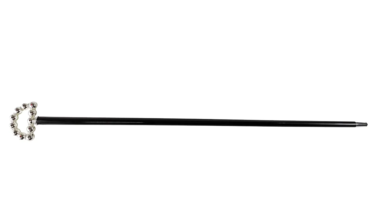 bright walking stick with spheres and crystals