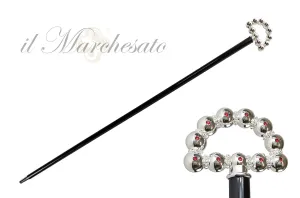 bright walking stick with spheres and crystals