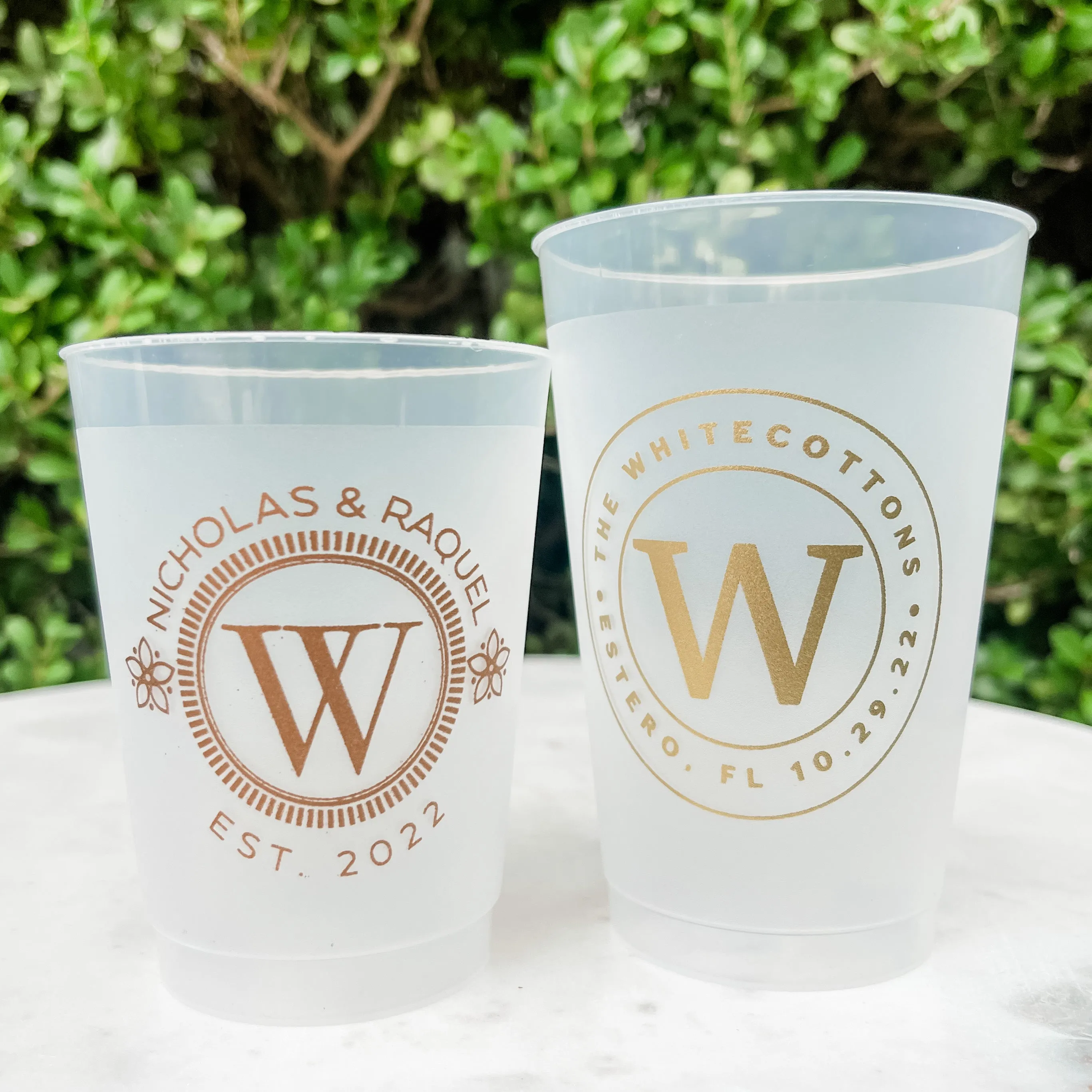 Circle Monogrammed Shatterproof Party Cups