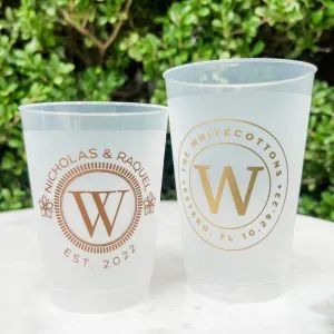 Circle Monogrammed Shatterproof Party Cups