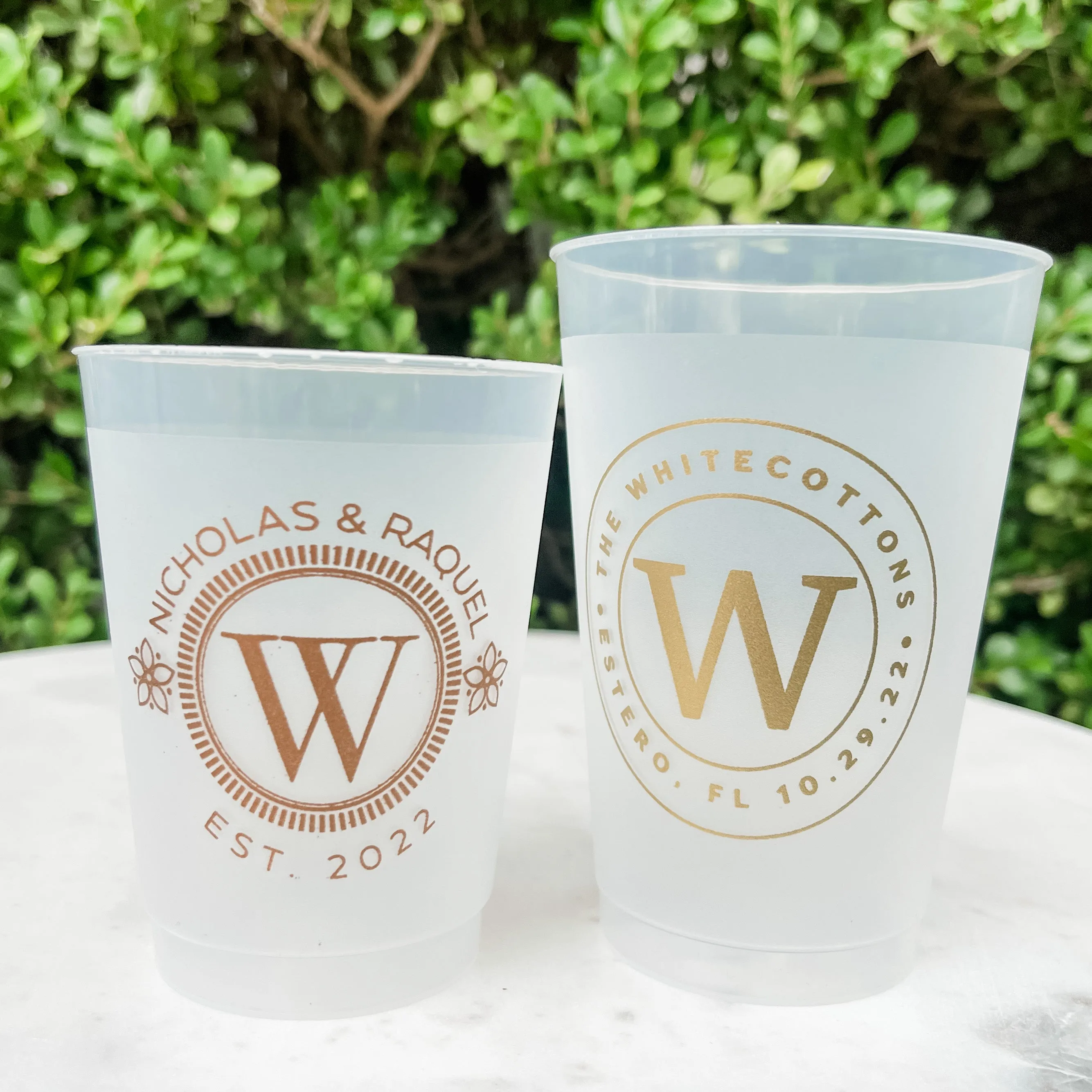 Circle Monogrammed Shatterproof Party Cups