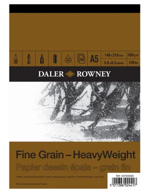 Daler Rowney Fine Grain Heavyweight Pad A5 200G 30SH