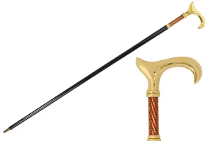 Elegant Italian Craftsmanship: Luxury Walking Cane with 24K Gold Plating and Siam Crystals