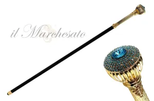 Elegant Walking Stick With Aquamarine