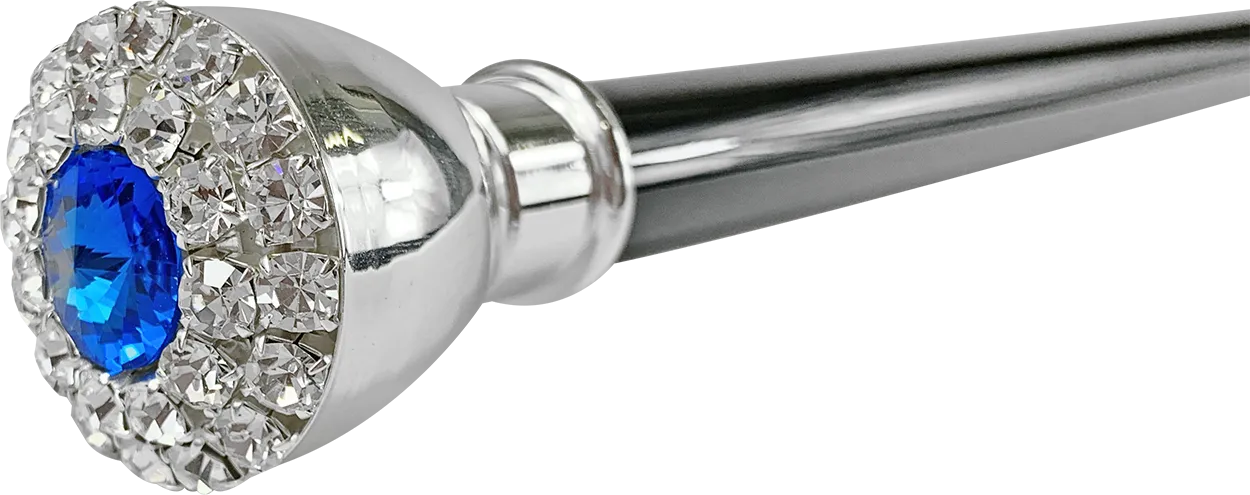Elegant Walking stick with Silver-Plated Knob and crystals