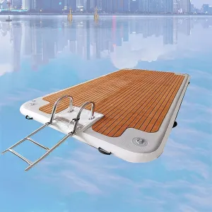 Floating Island Dock,Water Inflatable Dock Water Floating Bed Island, Fishing Pontoon Rafting Platform for Beach, Water Inflatable Floating Bed,1.5 * 2.5m/4.9 * 8.2ft