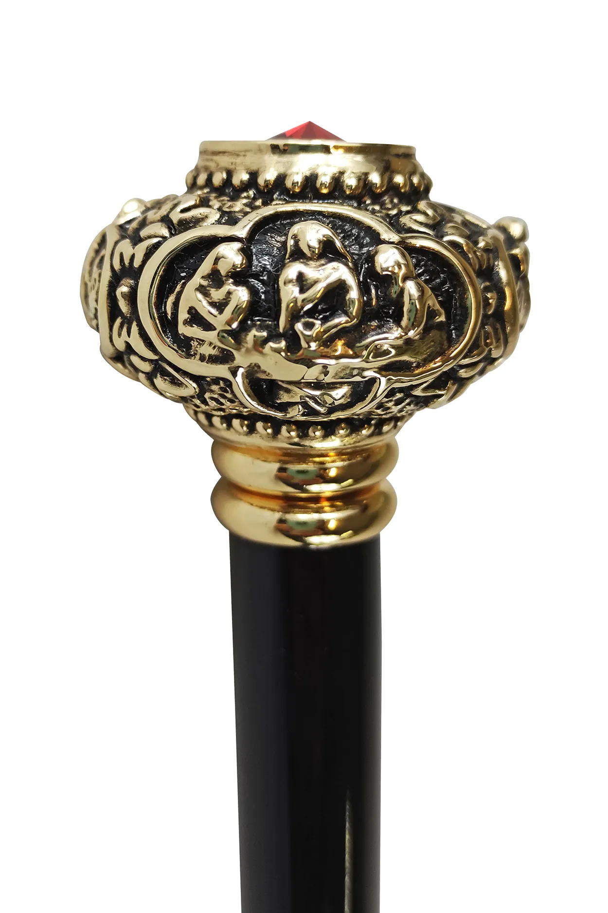 Golden knob with Red crystal