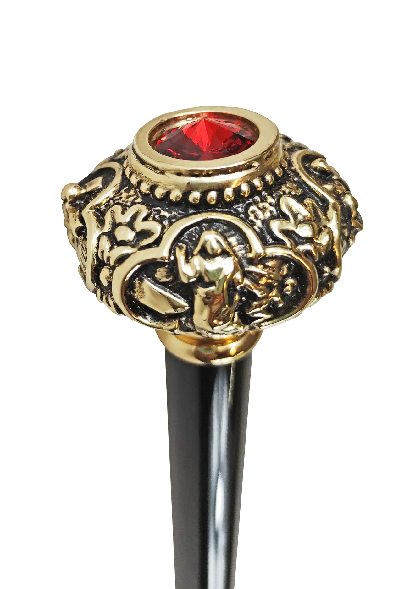 Golden knob with Red crystal