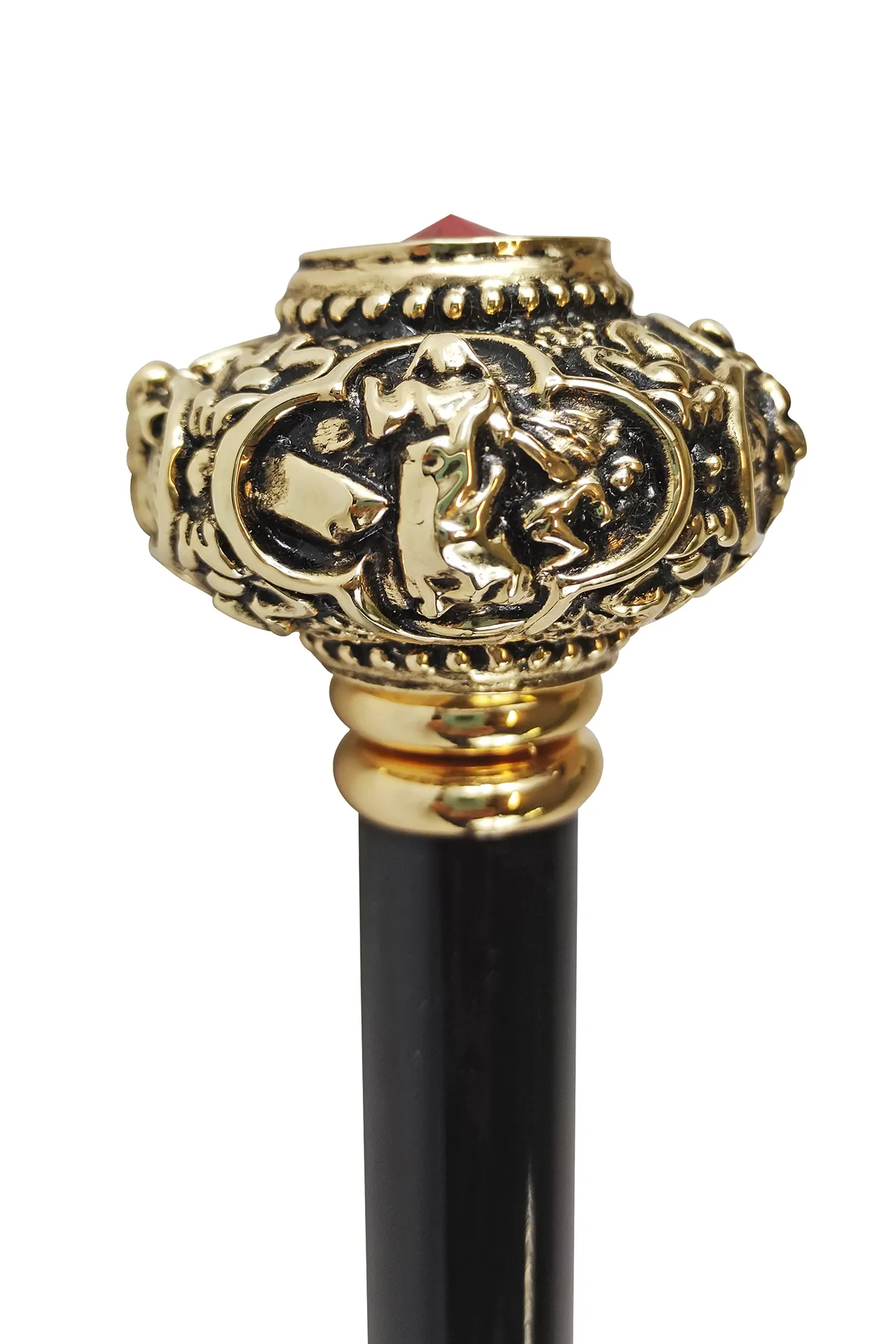 Golden knob with Red crystal
