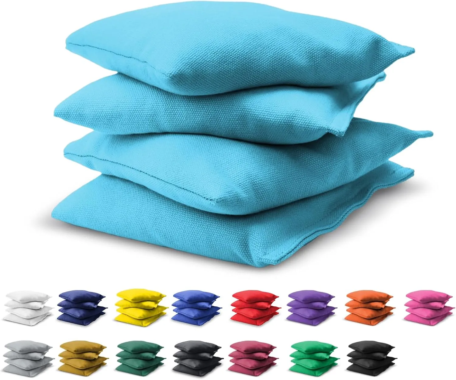 GoSports Cornhole Bean Bags Set of 4 - Regulation All Weather - Light Blue