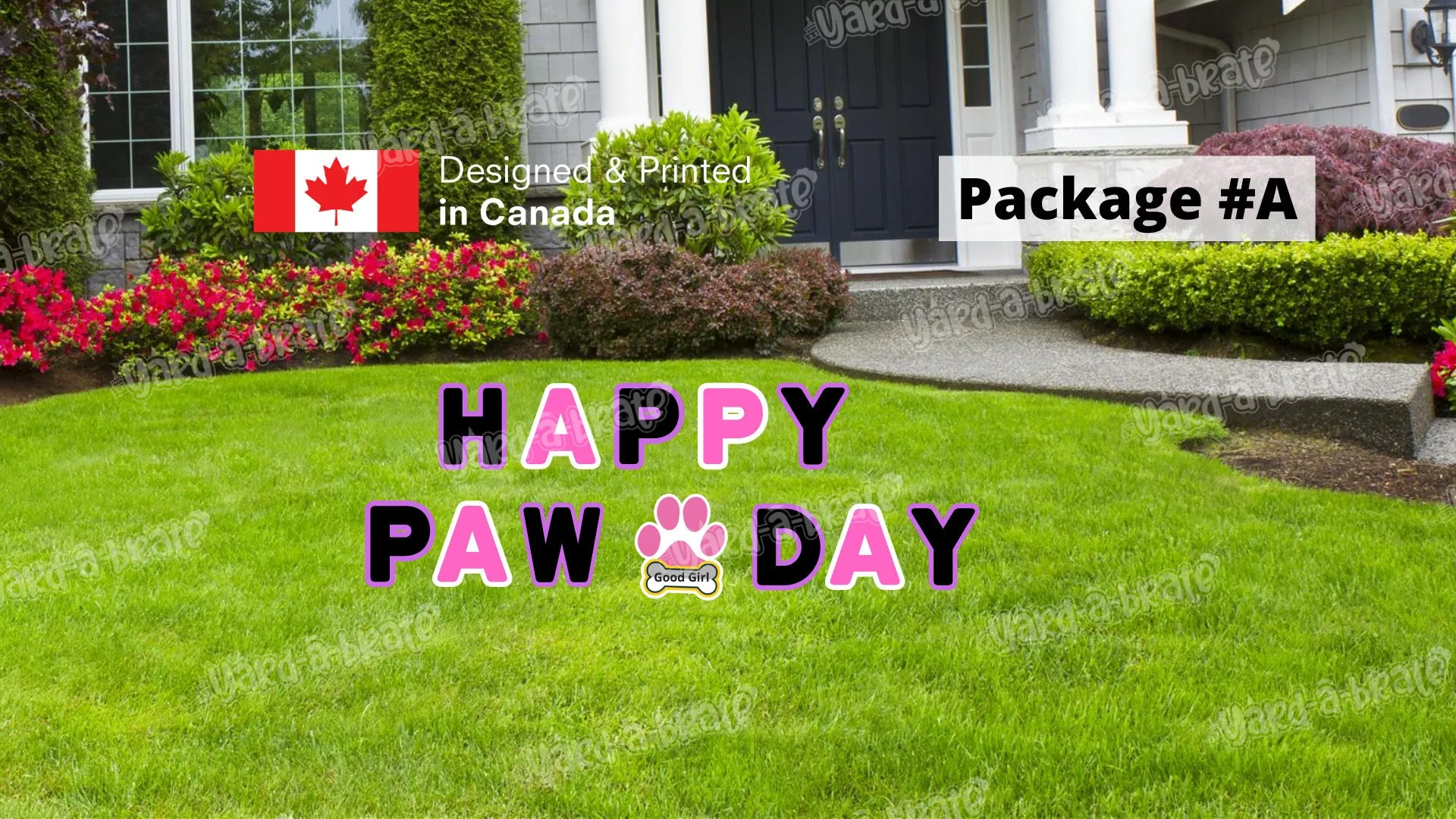 Happy Pawday Girl – Balloon 18" Tall   Letters 15" Tall   Decors (Total 12 or 26pcs) | Yard Sign Outdoor Lawn Decorations