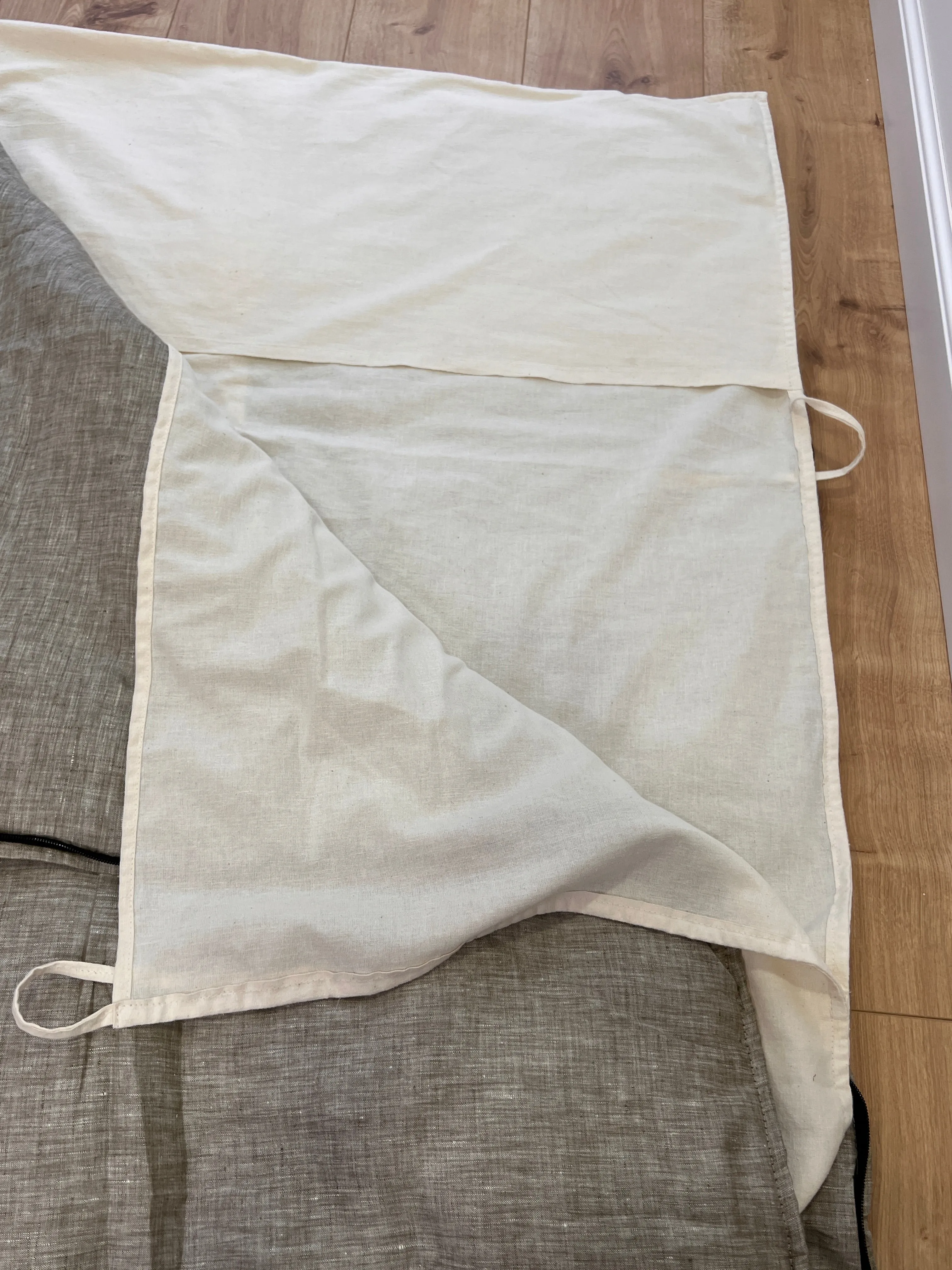 Hemp Single Sleeping Bag Liner with zipper for Camping Hiking Hostel Travel non-dyed hemp fabric custom made