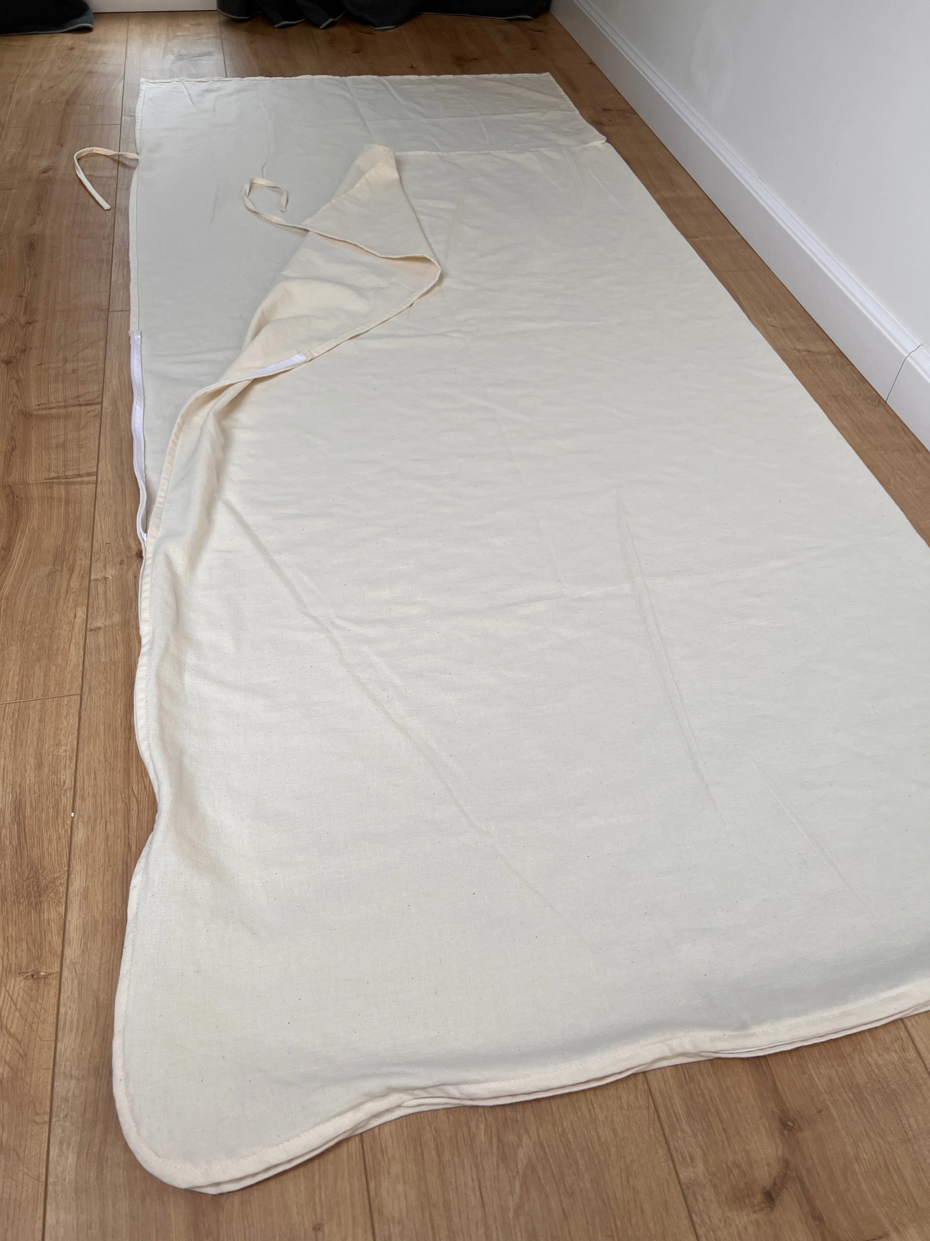 Hemp Single Sleeping Bag Liner with zipper for Camping Hiking Hostel Travel non-dyed hemp fabric custom made