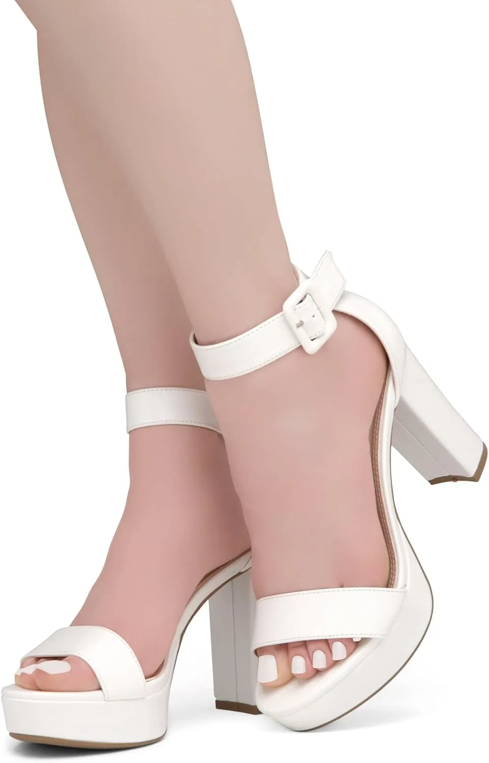 Herstyle Platform Heels for Women  4 Inch Chunky Block Heeled Sandals | Open Toe Dressy Strappy High Heels with Ankle Strap for Wedding, Prom, Graduation & 2025 Events
