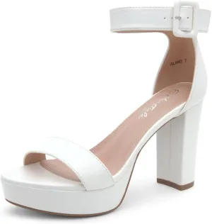 Herstyle Platform Heels for Women  4 Inch Chunky Block Heeled Sandals | Open Toe Dressy Strappy High Heels with Ankle Strap for Wedding, Prom, Graduation & 2025 Events