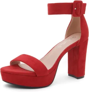 Herstyle Platform Heels for Women  4 Inch Chunky Block Heeled Sandals | Open Toe Dressy Strappy High Heels with Ankle Strap for Wedding, Prom, Graduation & 2025 Events