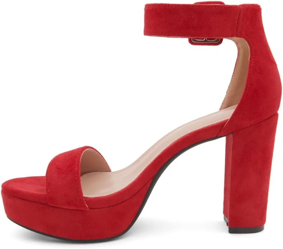 Herstyle Platform Heels for Women  4 Inch Chunky Block Heeled Sandals | Open Toe Dressy Strappy High Heels with Ankle Strap for Wedding, Prom, Graduation & 2025 Events