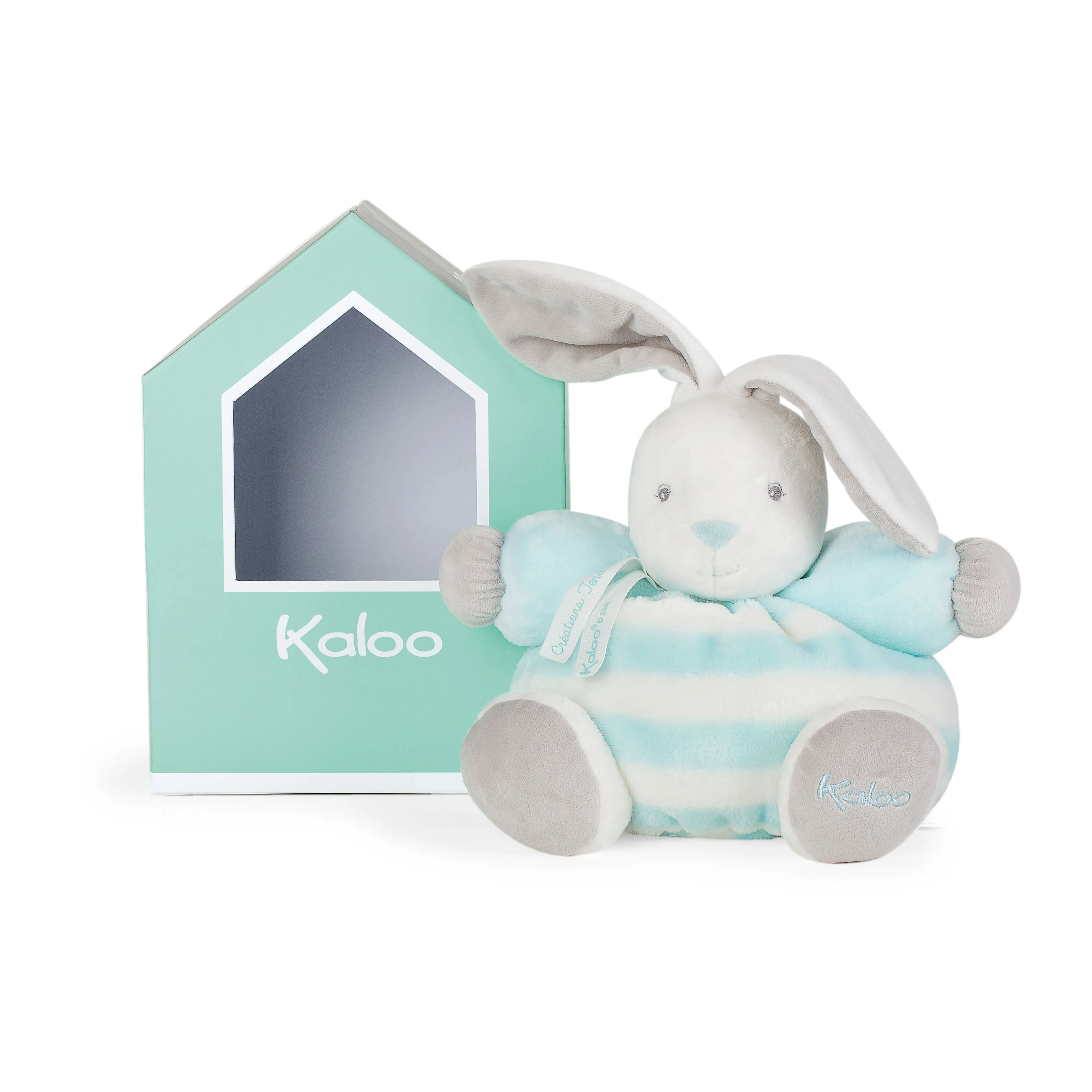 Kaloo Bebe Pastel Chubby Rabbit Aqua and Cream Medium