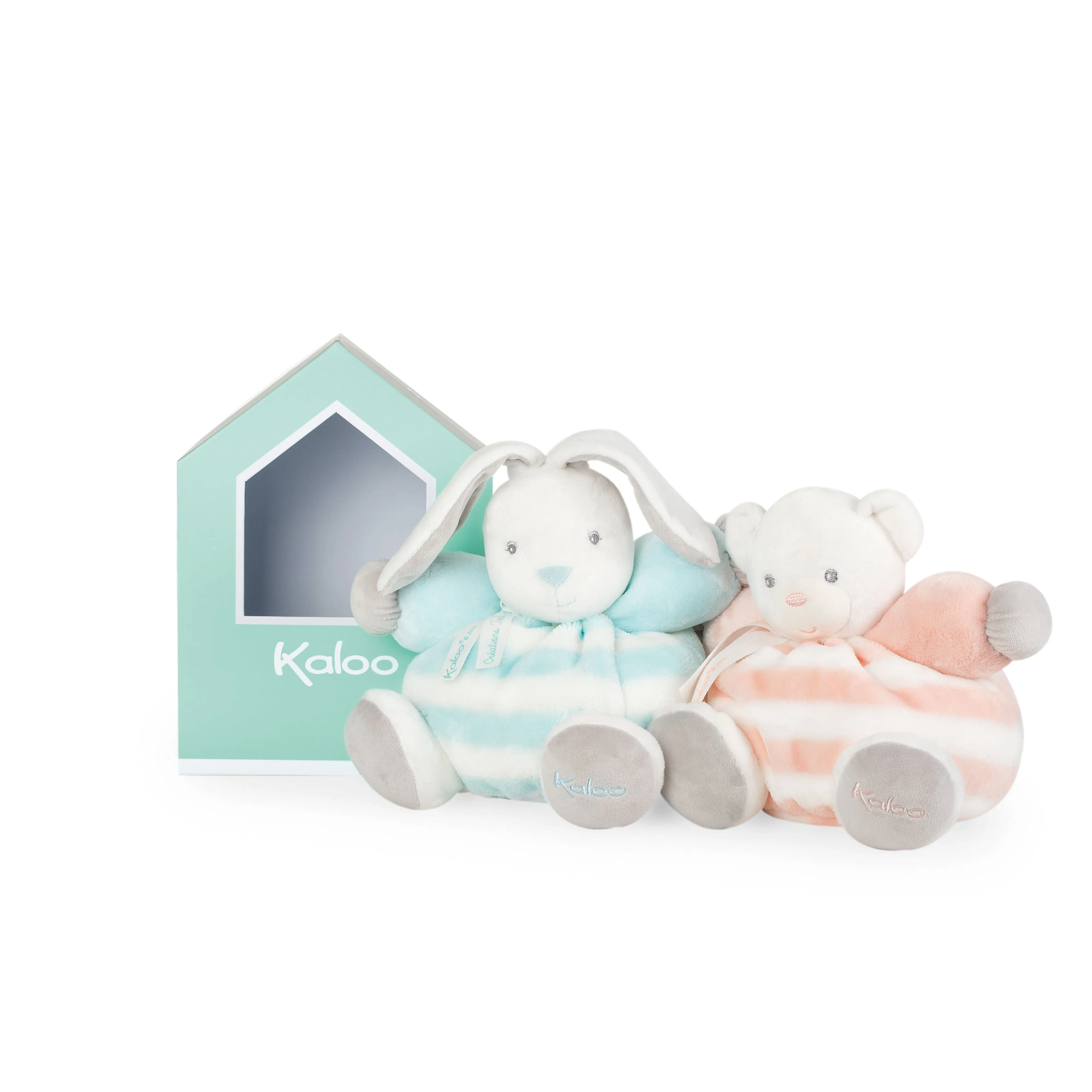 Kaloo Bebe Pastel Chubby Rabbit Aqua and Cream Medium