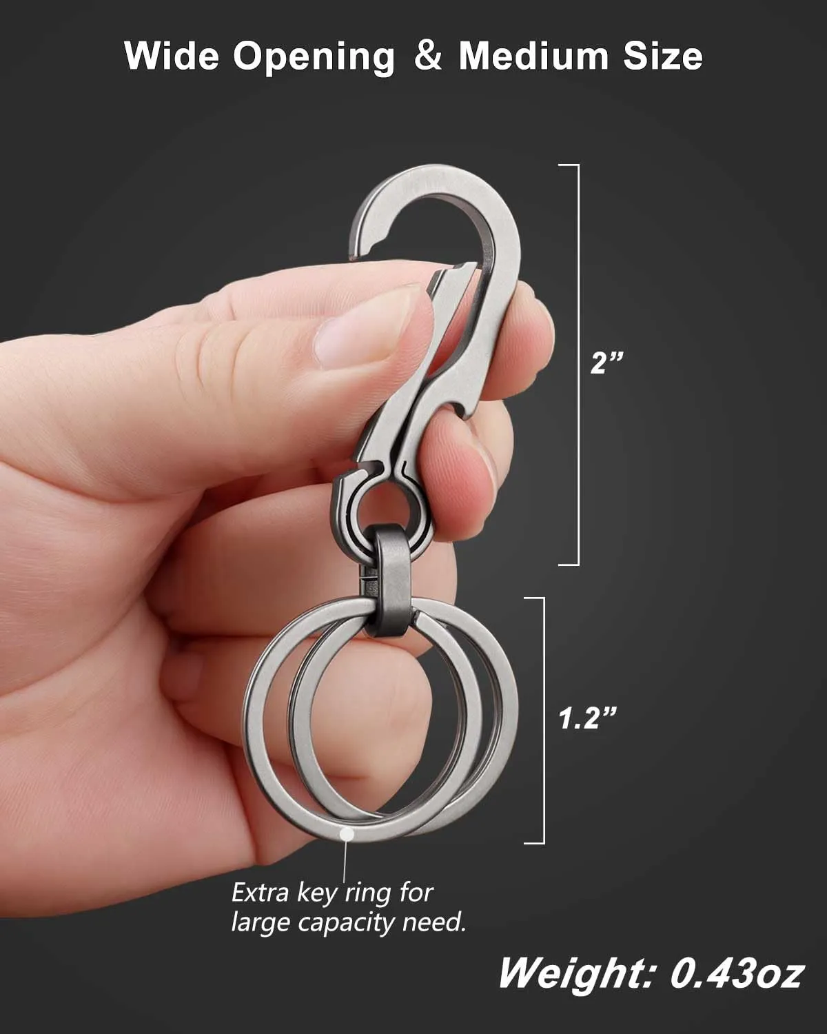 Key Clip Titanium Carabiner Keychain Quick Release Key Chain Carabiner for Keys Titanium Key Rings Heavy Duty