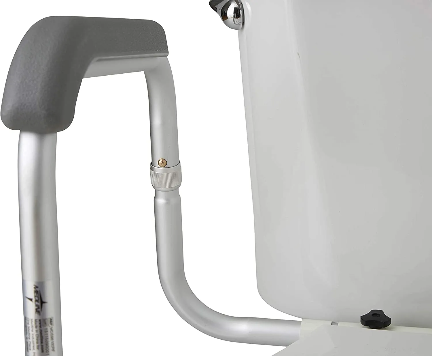 MEDLINE Mds86100rf Foldable Toilet Safety Rail, Capacity: 250 Lb, Aluminum, Fits all standard sized toilets