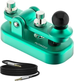 Mini Morse Radio Key CW HAM Send Telegram Double Paddle Morse Code Key with Aluminum Alloy Body Base(Dark Green)