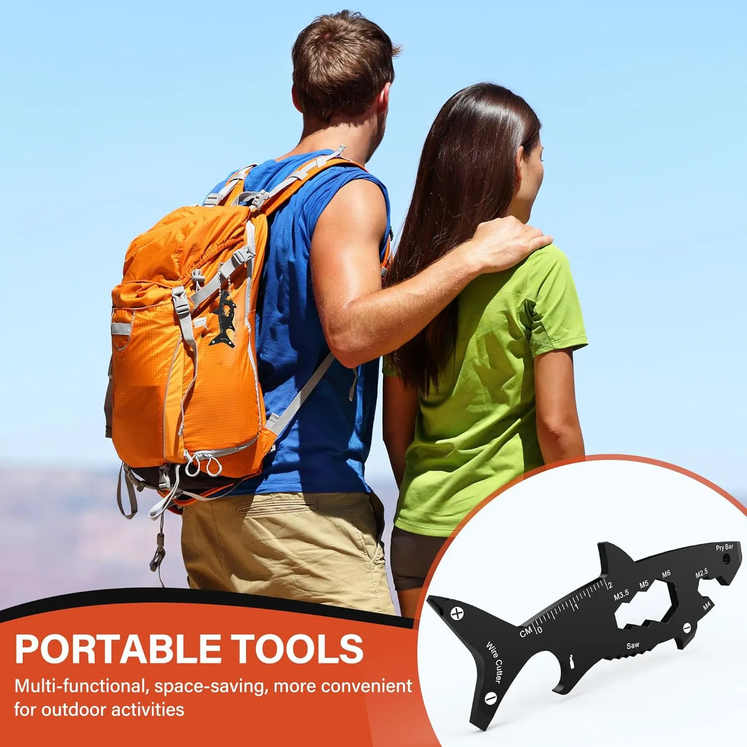 Novelty EDC Multitools Men Gifts - Shark Gift 15 in 1 for Dad Husband, Christmas Stocking Stuffers Gift Idea for Him, Men Women Present for Birthday Fathers Day Valentines Gadget for Adults Teens