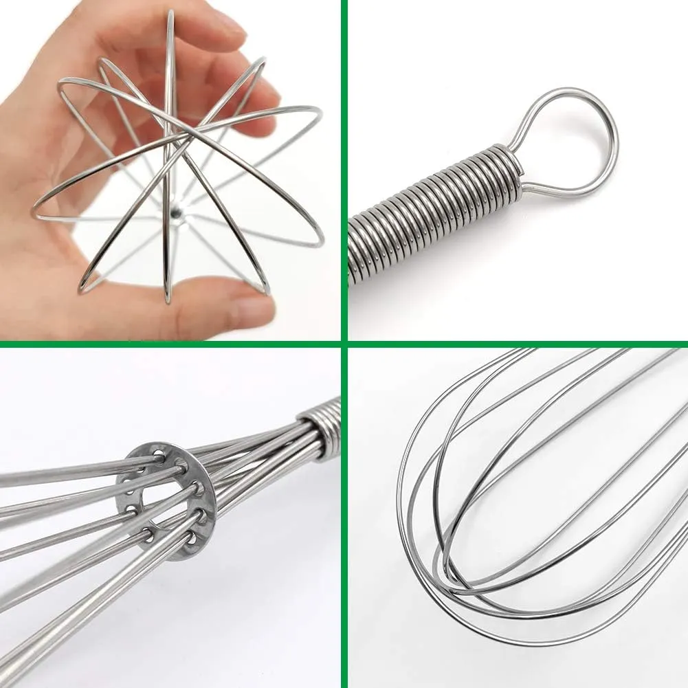 Stainless Steel Whisk Set - 8" 10" 12" Thin Handle Wisk Balloon Wire Whisks Kitchen Tool for Cooking, Baking, Mixing Blending, Whisking, Beating, Stirring