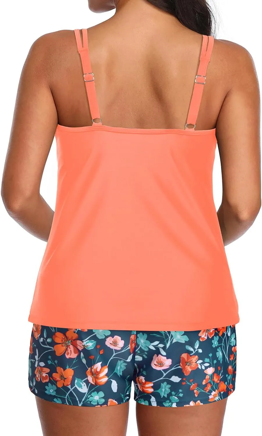 Tempt Me Two Piece Tankini Swimsuits for Women Tummy Control Bathing Suit with Shorts Athletic Two Side Pockets Swimwear