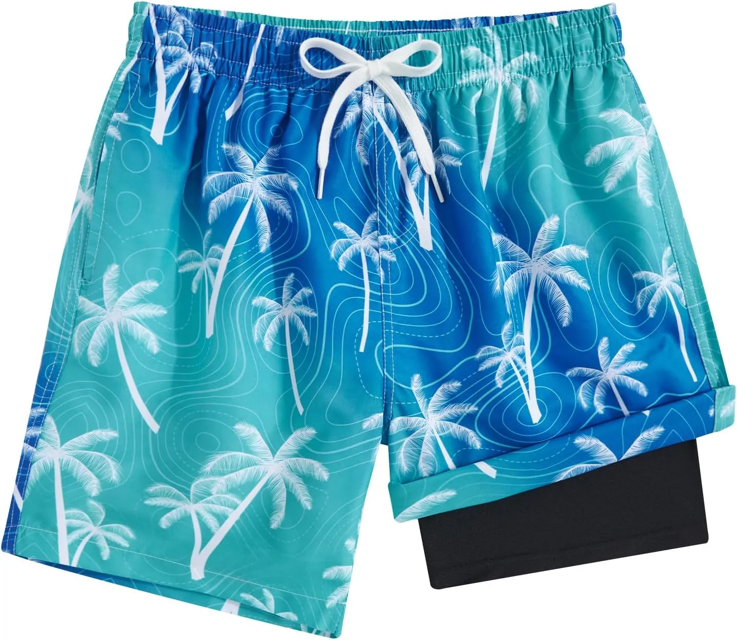 TUONROAD Boys Swim Trunks with Compression Liner Quick Dry Board Shorts with Boxer Brief Lined Bathing Suit 8-20 Years