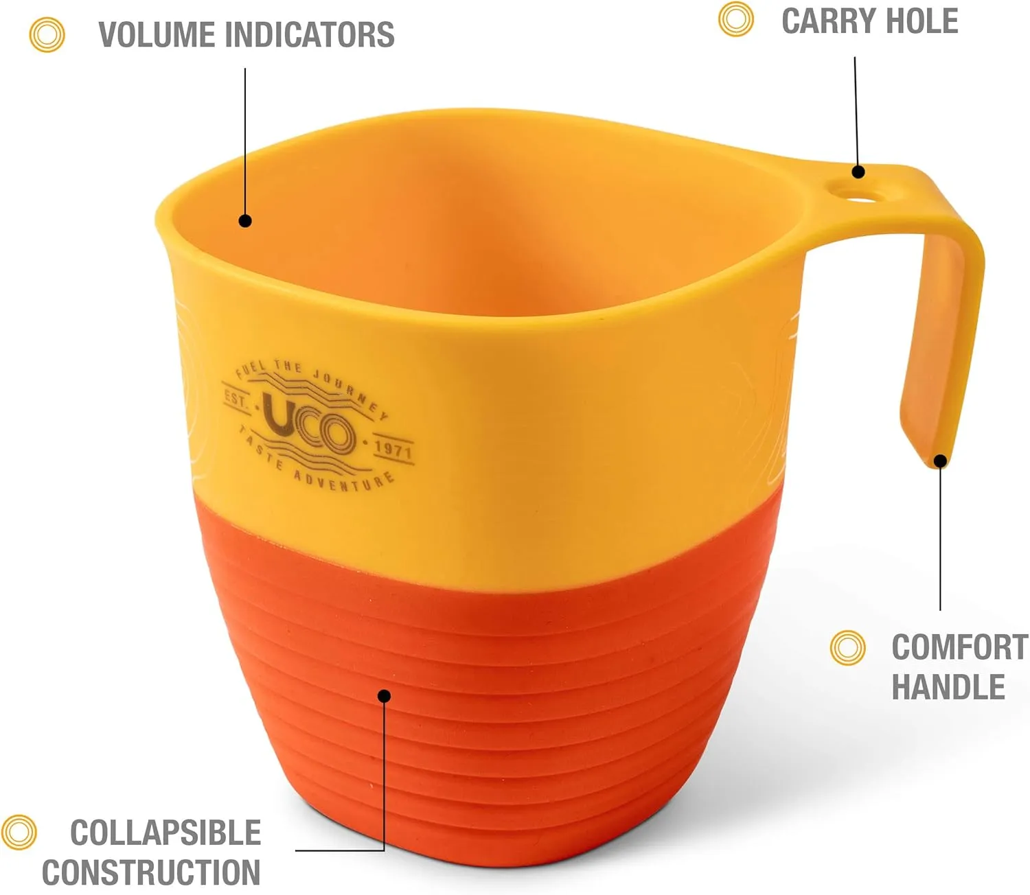 UCO Collapsible Camp Cup for Camping, Backpacking, and Hiking, 12 Ounces